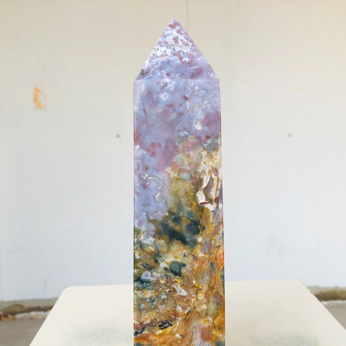 1261g Natural Ocean Jasper Quartz Crystal Obelisk Wand PointMineral HealingAH276 - Picture 18 of 20