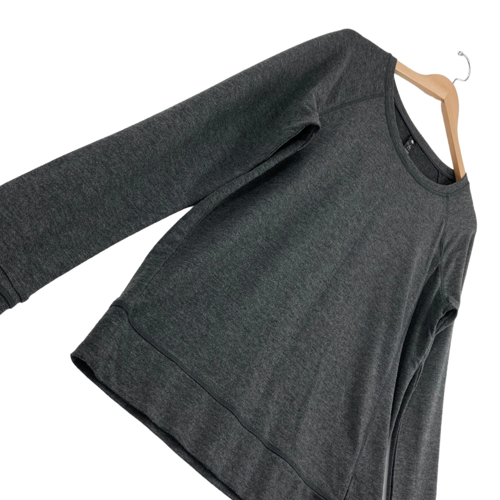 yogalicious long sleeve single knot slit pullover sweater