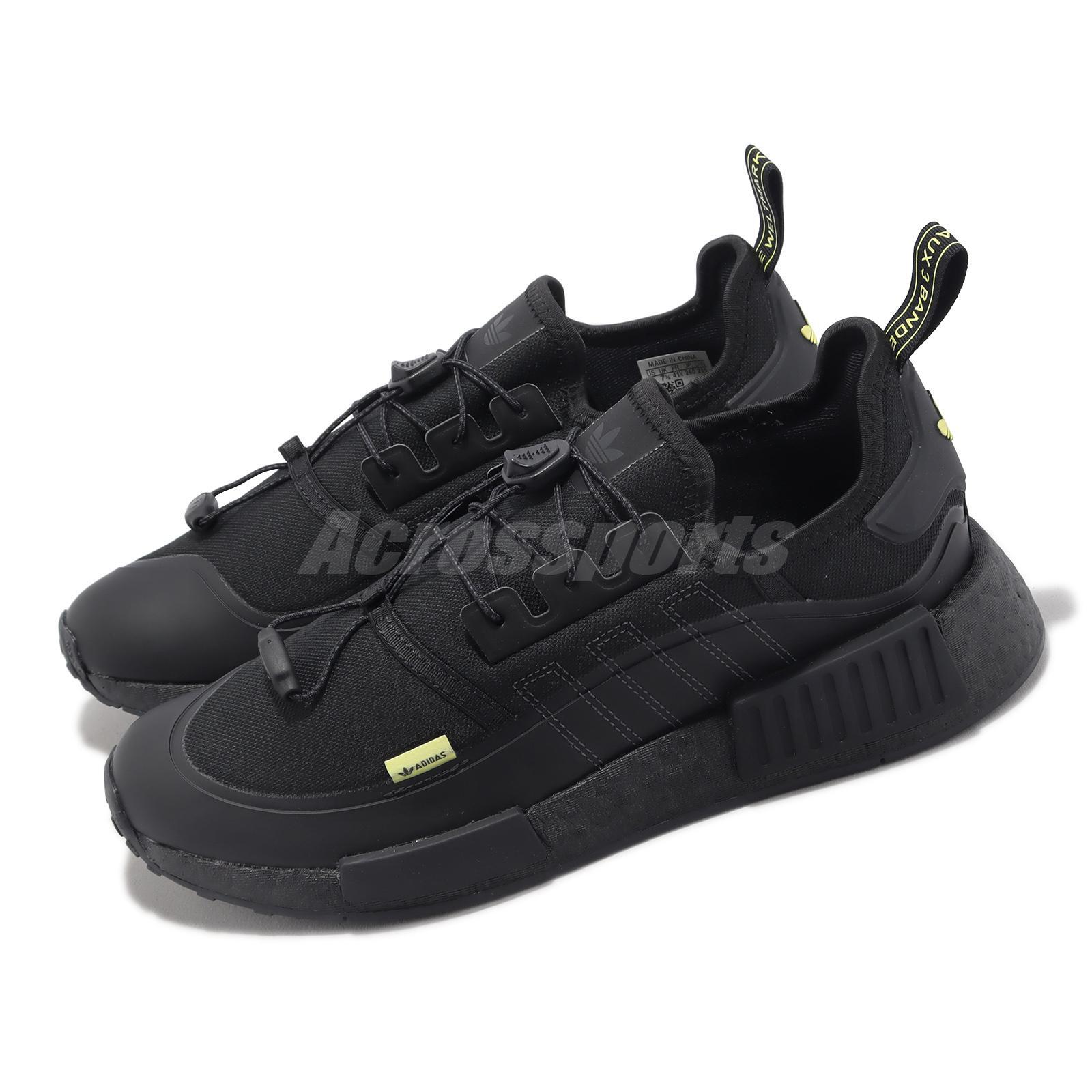 adidas Originals NMD_R1 Core Black Carbon Pulse Yellow Мужские повседневные кроссовки унисекс ID4713