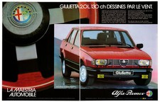 1982 ALFA ROMEO Giulietta 2.0L Vintage Original 2 page Print AD Red car 130HP FR