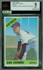 1966 TOPPS LOA # 414 DAN COOMBS PROOF BGS 9 MAC SOLO FINEST GRADE $500*