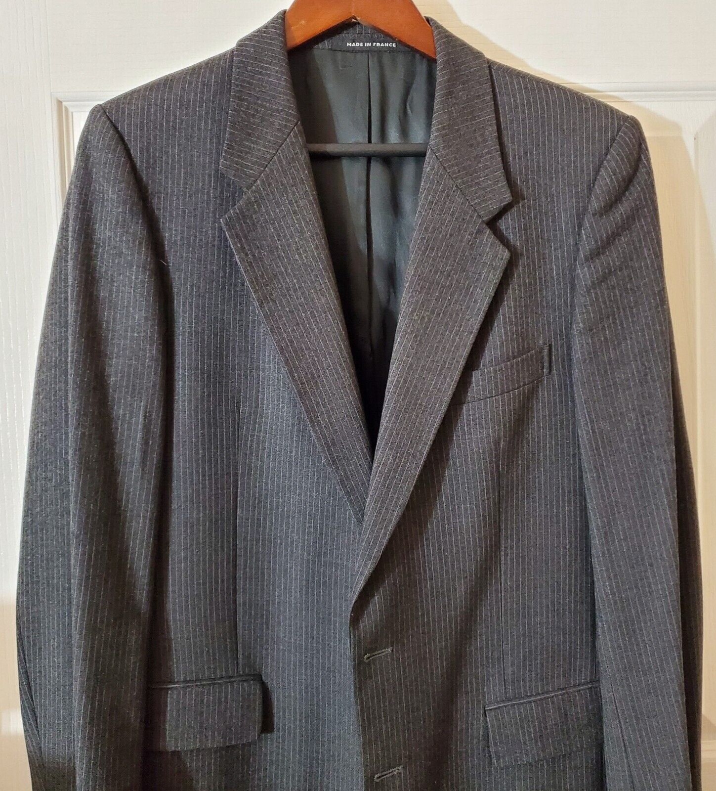 SAINT LAURENT GIACCA BLAZER YVES ST. LAURENT VINTAGE UOMO GRIGIO SCURO GESSO TAGLIA M (36 38)