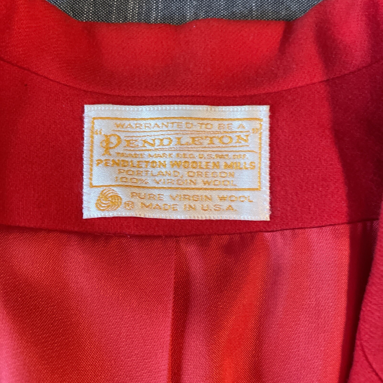 pendleton vintage red wool one button jacket wome… - image 2