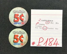 AAFES POGS, 1st Series/Printing, 2 POGS, 5 ¢ set of 2, #P184