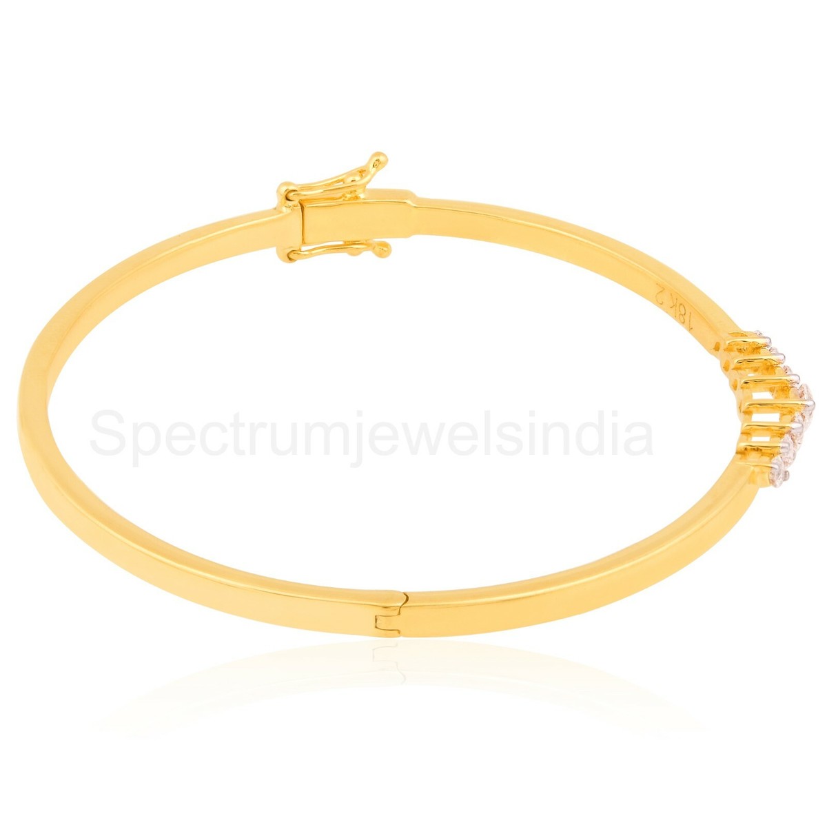 0.60 Ct Hi/Si Marquise Diamond Bangle Bracelet 14K Yellow