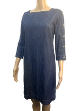 Talbots Blue Jean Dress Denim Size Zero Petite Staple Chic Minimalist Effortless