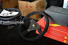 MOMO MC classic 350mm 14' Suede Leather Sport Steering Wheel 5mm thicked spoke