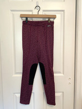 Kerrits Kids Performance Knee Patch Riding Tight. Used, Maroon Print. Youth XL