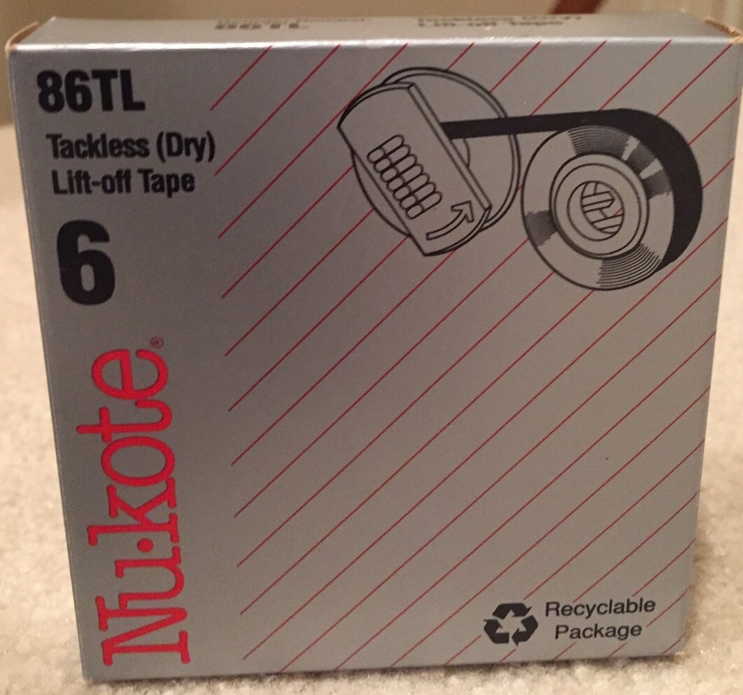 NuKote 86TL Universal Tackless (Dry) LiftOff Tape 5 pack eBay