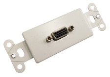 Decora Wall Plate Insert White VGA Coupler Female to Female Feedthru