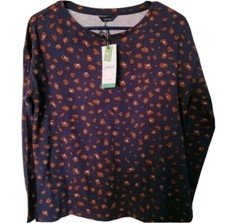 NWT Joules Women's MARINA PRINT DROPPED SHOULDER JERSEY TOP Navy Leopard US 4