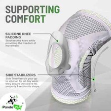 2 Knee Sleeve L Compression Brace Support Joint Silicon Pad Pain Relief NEW