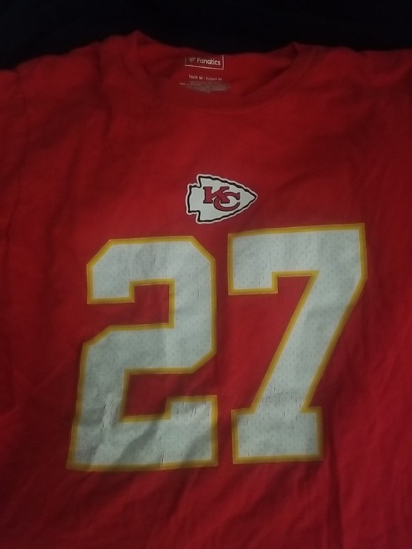 Kansas City Chiefs Boys Child Youth Medium Red Kareem Hunt #27 100% Cotton
