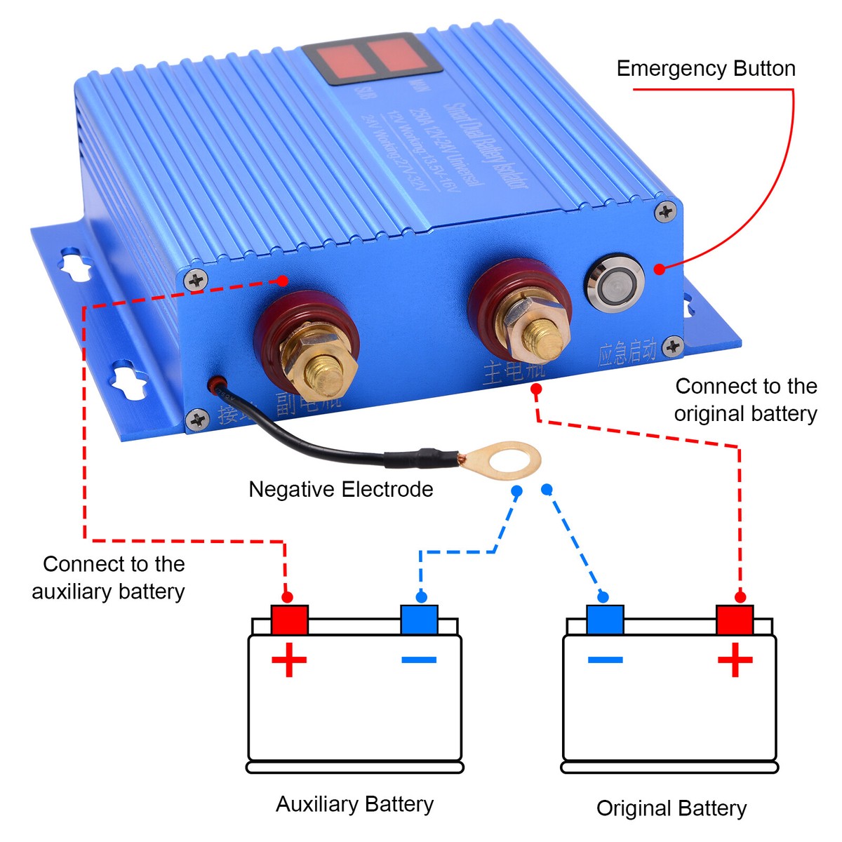 Dual Battery Kit 150A 200A Dual Battery Isolator Switch Universal Car ...