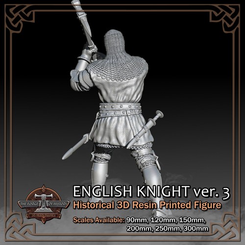 English Knights 3-Pack #1 - 3D Resin Printed Figure Models - Scale 90mm to 300mm - Picture 11 of 22