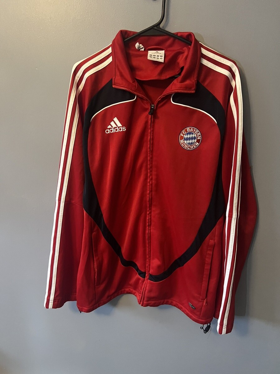Mens Adidas Originals FC Bayern Munich Red Soccer Track Jacket Sz