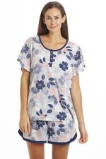 Camille Women's Multicoloured Floral Print Shorts Pyjama Set Comfy Sleepwear