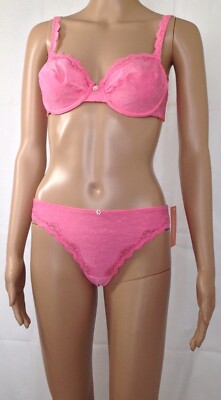 BH - Set, Bügel BH  m. String  Active  85D/42 pink