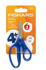 Fiskars Blunt Tip 5 inch Scissors for Kids 4-7, School Supplies, Blue