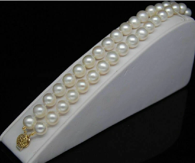 PULSERA DOBLE HEBRA MAR DEL SUR AAA 8-9MM PERLAS BLANCAS CIERRE ORO 14K Foto 2 de 3