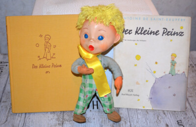 Der Kleine Prinz orginal Puppe (26 cm) und Buch von 1951 (7.Aufl.) Top Zustand !