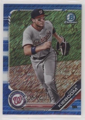 2019 Bowman Chrome Prospects Blue Shimmer Refractor Carter Kieboom Rookie RC 4z8