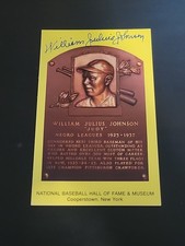 Judy Johnson Signed HOF Plaque Postcard Yellow Autograph RARE FULL NAME JSA