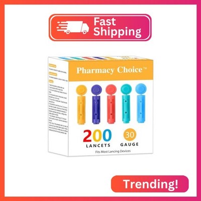Pharmacy Choice Blood Lancets,Twist Top Lancets for Lancing Devices,200 Count ，3