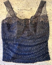 La Perla Ritmo Di Perla Corset Bustier Halter Beaded w/ Built in Bra Size US 10