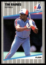 Tim Raines 1989 Fleer #391 Montreal Expos MLB READ FREE SHIPPING AutographDen