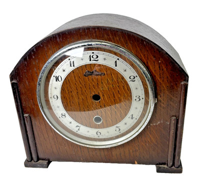 Bentima Stout Snall Wooden Mantel/ Shelf Clock For Repair