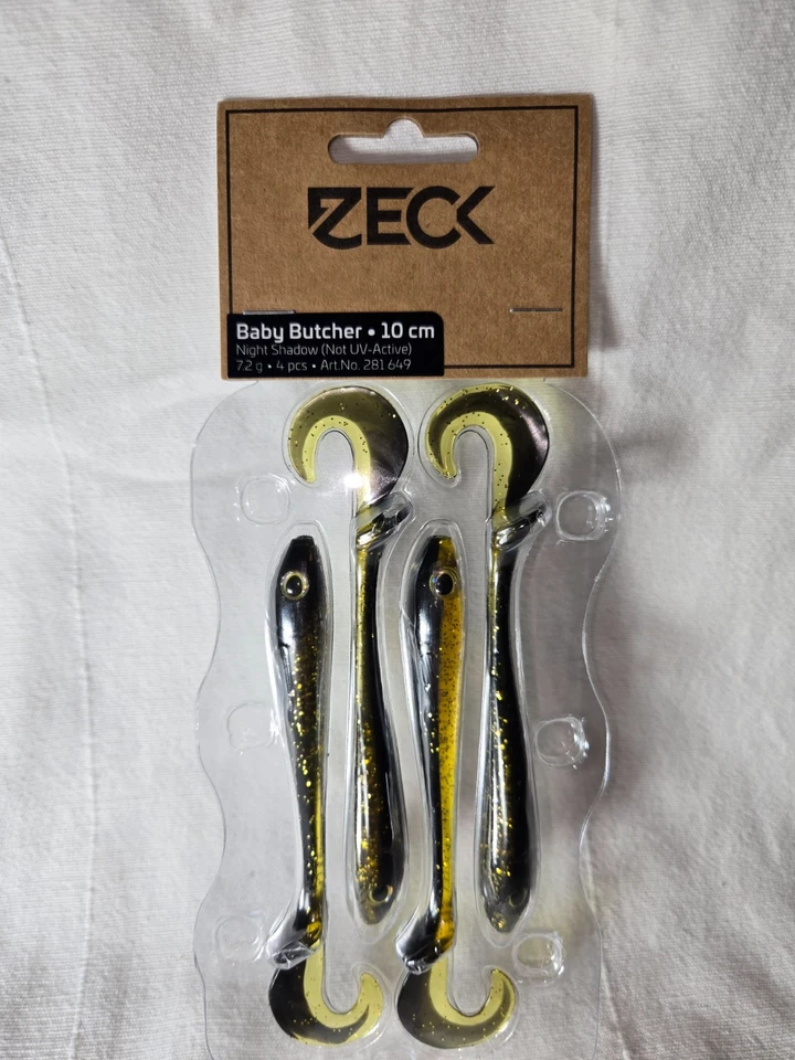Zeck Baby Butcher 10cm 7,2g 4 Stück Night Shadow (Not UV-Active) Softbait #18