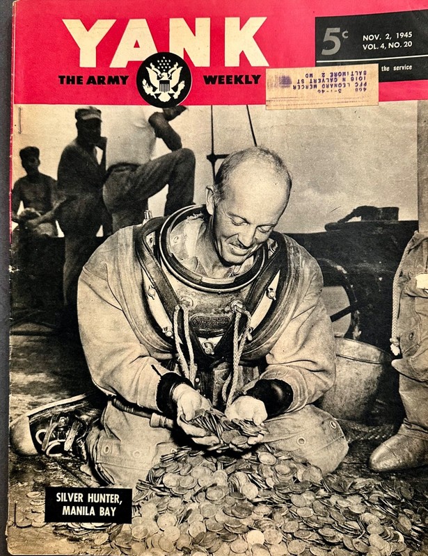 5 "Yank"WW 2 WK Mag,Photos,Mail, Pin Ups, Cartoons on back & inside,News Article
