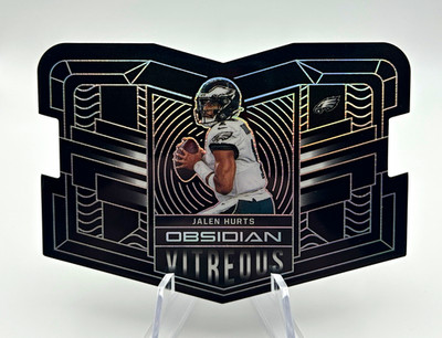Jersey Numbered 2022 Panini Obsidian Jalen Hurts Vitreous #VTS-JHU 1/99 Eagles