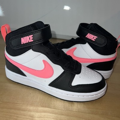 Nike Court Borough Mid 2 PS Size 11.5 Little Kid Unisex Sunset Pulse Sneakers
