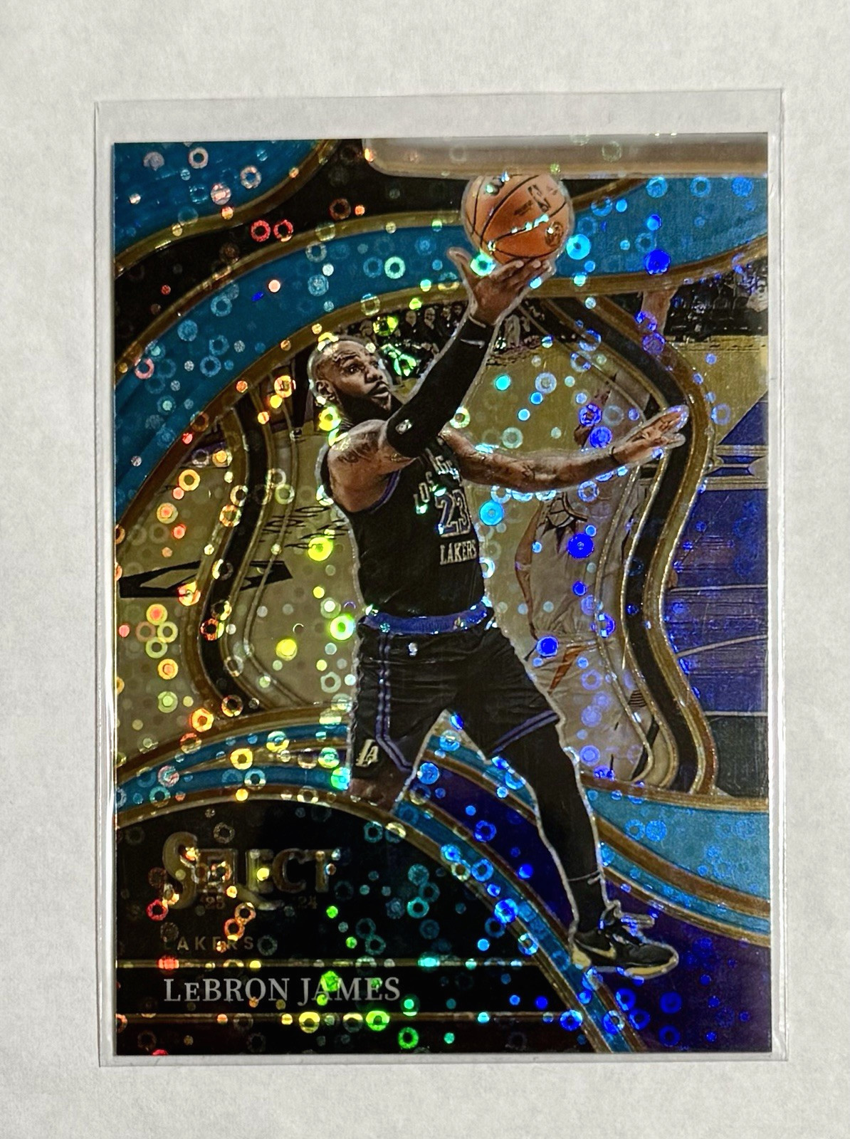 2023-24 Panini Select LeBron James Courtside #266 Light Blue Disco Prizm /99