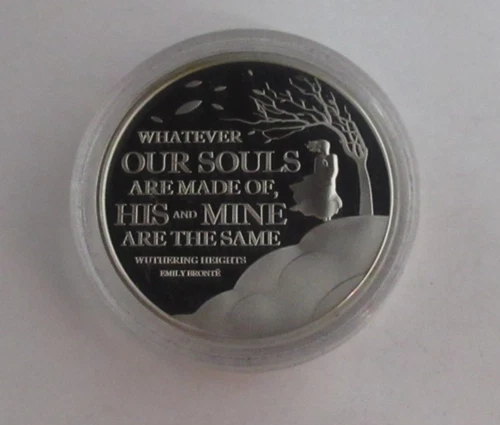 2018 Wuthering Heights Emily Bronte Guernsey Silver Proof £5 Coin Box COA