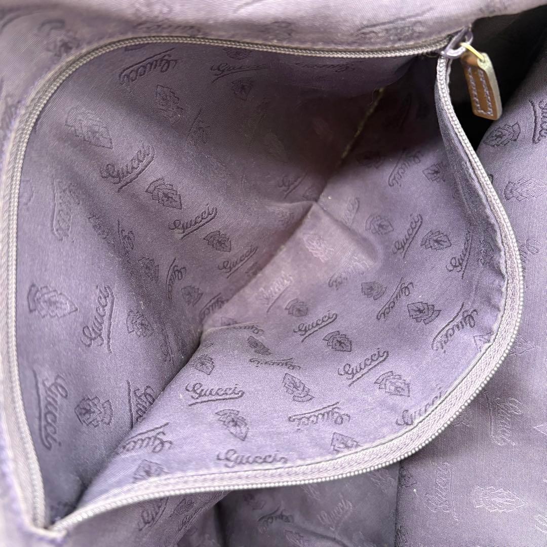 GUCCI 211976 Tote Shoulder Handbag Canvas Leather Brown Vintage Logo From Japan thumbnail 4