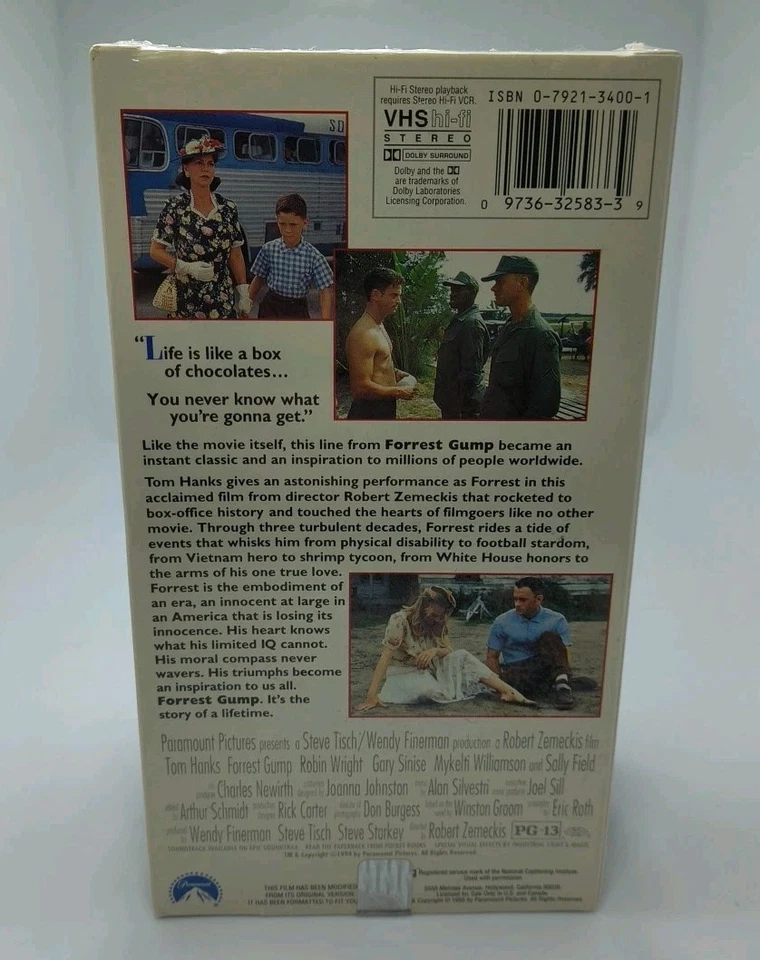 Forrest Gump (1994, VHS) Brand New Factory Sealed Video Cassette Tape Tom Hanks  - Image 2 of 4