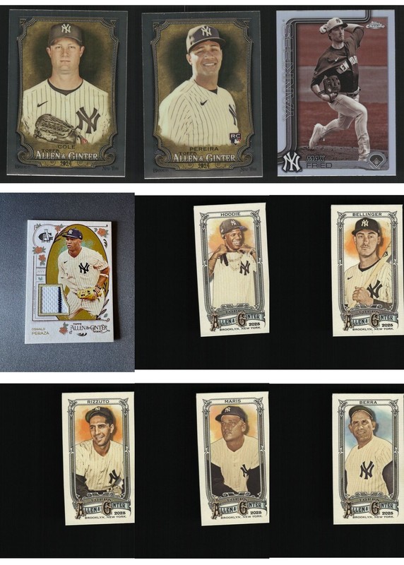 New York Yankees Baseball Card 9 Card LOT