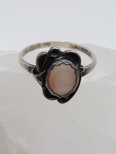 Anello vintage Paul Steward argento sterling rosa MOP misura 11,25 - Foto 2 di 14