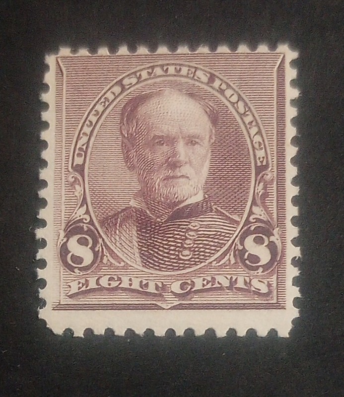 1893 U.S. MNH Scott #225 Lilac 8 Cent William T. Sherman Stamp