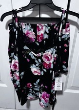 Sleepwear Set with Shorts and Lace Blouse Size Xl Women's 2 Piece