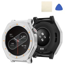 2 in 1 Metal Case for CMF Watch Pro 2 SmartWatch,  TPU Silver