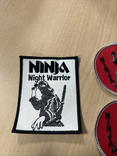Vintage Ninja Embroidered Patches - Ninja Night Warrior - Ninja Red Circle - 80s - Picture 2 of 6