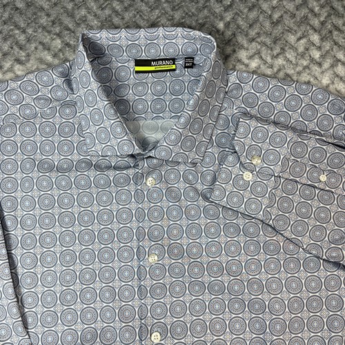 Murano Performance Shirt Men 3XT Multi Medallion Print Long Slv 4 Way Stretch