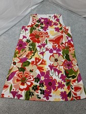 Anne Klein Floral Print Sleeveless Shift Midi Dress Egret Multi Size 12 - New