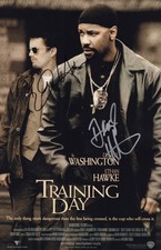 Denzel Washington & Ethan Hawke Signed Training Day 11x17 Movie Poster COA