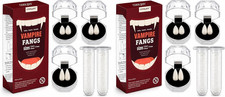 3 Sizes Vampire Fangs with Adhesive - Halloween Cosplay Props Pack of 2 