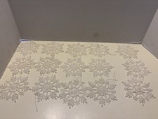 Lot Of 30 /3" Plastic Glitter Snowflake Ornaments 15/White And 15/Silver